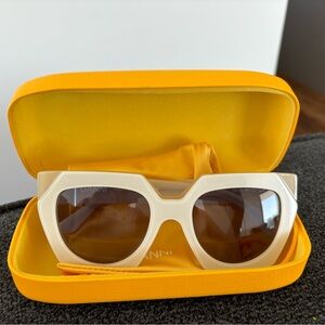 ganni white sunglasses